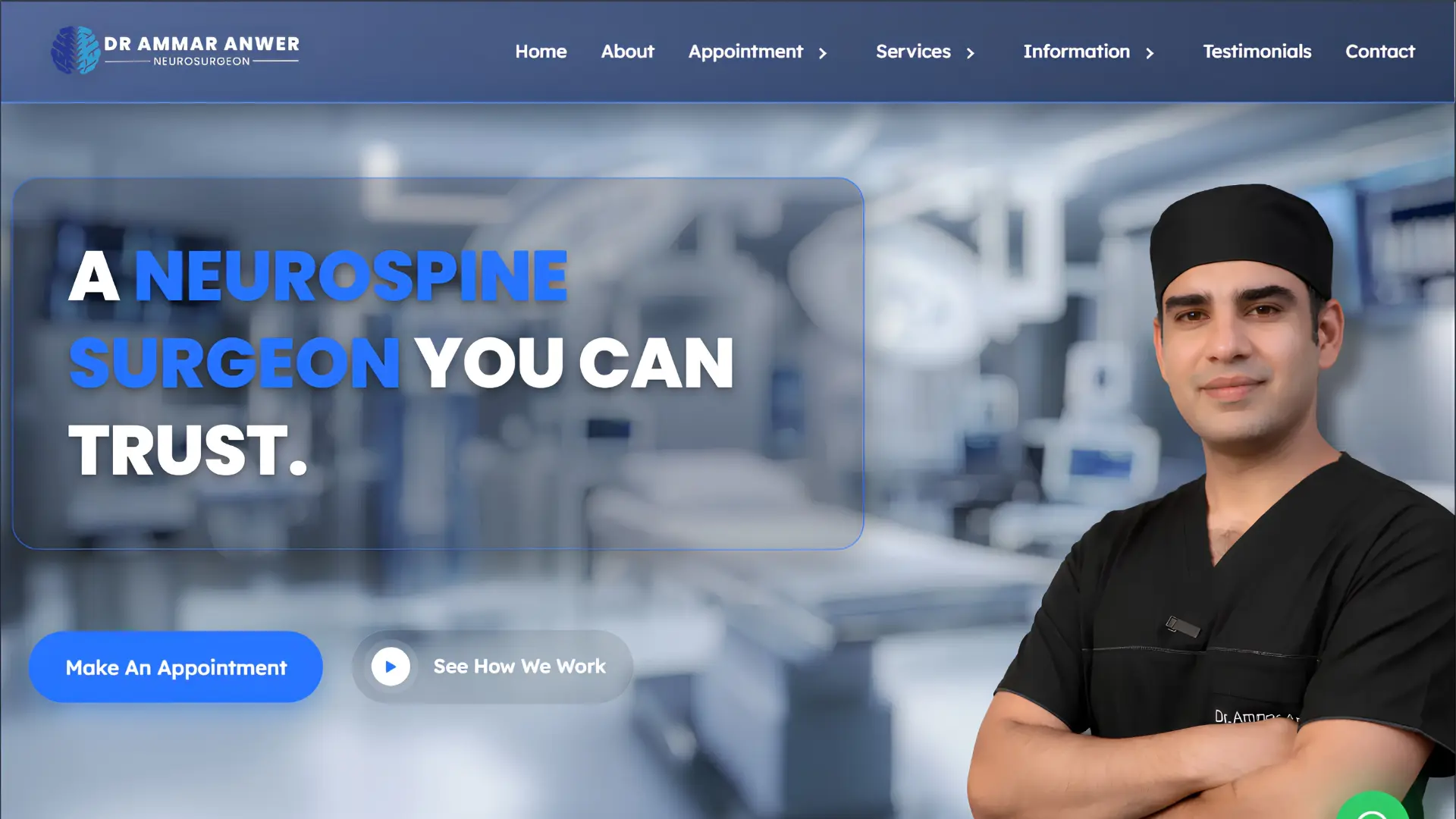Screenshot preview of Dr. Ammar Anwer • Medical Practice & Patient Hub